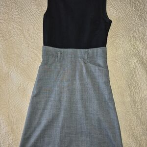 Theory Black and Gray Sleeveless Dress